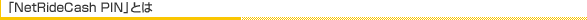「NetRideCash PIN」とは